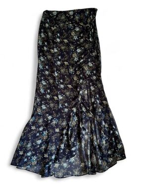 Free People Navy Floral Maxi Skirt